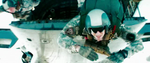 One happy soldier jumps off a perfectly good aircraft